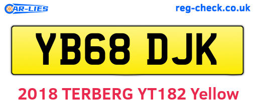 YB68DJK are the vehicle registration plates.