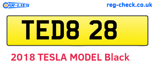 TED828 are the vehicle registration plates.
