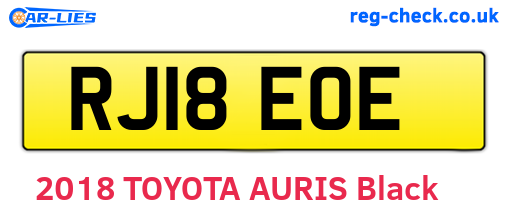 RJ18EOE are the vehicle registration plates.