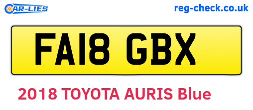 FA18GBX are the vehicle registration plates.