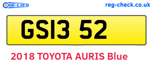 GS1352 are the vehicle registration plates.