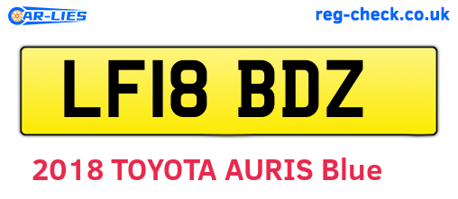 LF18BDZ are the vehicle registration plates.