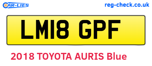 LM18GPF are the vehicle registration plates.