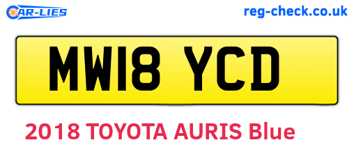 MW18YCD are the vehicle registration plates.