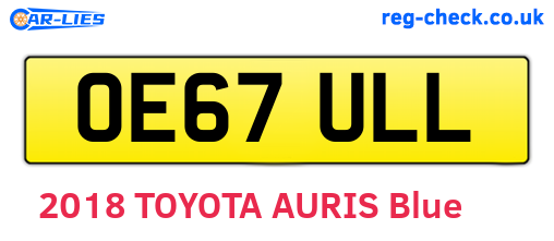 OE67ULL are the vehicle registration plates.