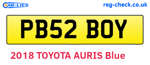 PB52BOY are the vehicle registration plates.