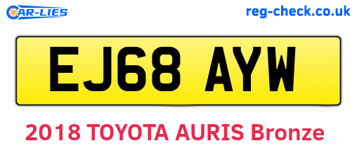 EJ68AYW are the vehicle registration plates.