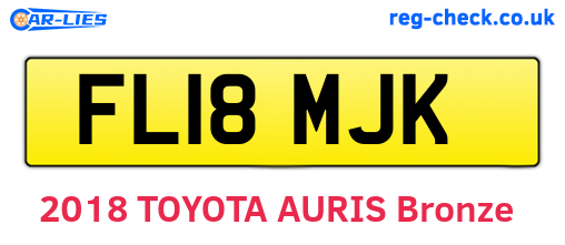 FL18MJK are the vehicle registration plates.