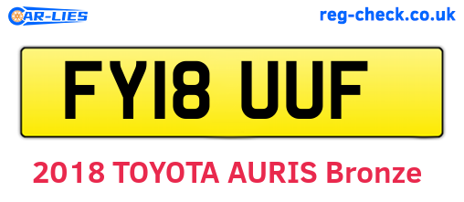 FY18UUF are the vehicle registration plates.