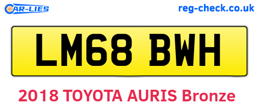 LM68BWH are the vehicle registration plates.