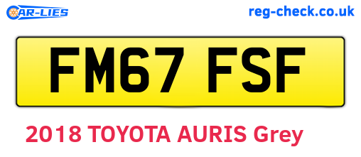 FM67FSF are the vehicle registration plates.