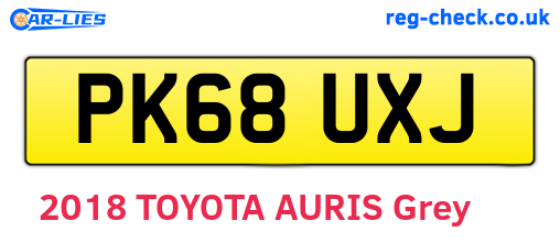 PK68UXJ are the vehicle registration plates.