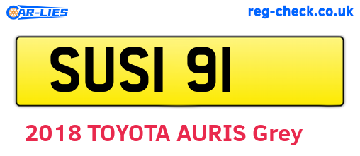 SUS191 are the vehicle registration plates.