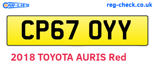 CP67OYY are the vehicle registration plates.