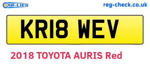 KR18WEV are the vehicle registration plates.