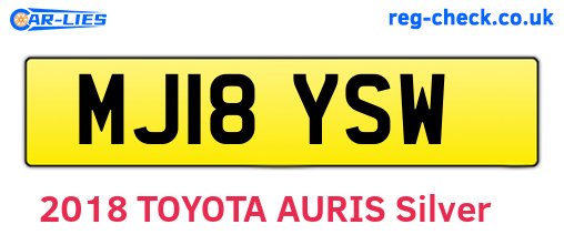 MJ18YSW are the vehicle registration plates.