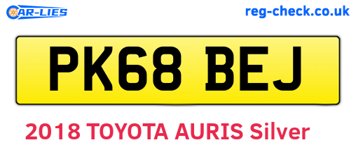 PK68BEJ are the vehicle registration plates.