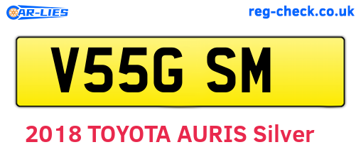 V55GSM are the vehicle registration plates.