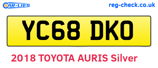 YC68DKO are the vehicle registration plates.