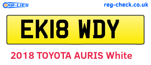 EK18WDY are the vehicle registration plates.