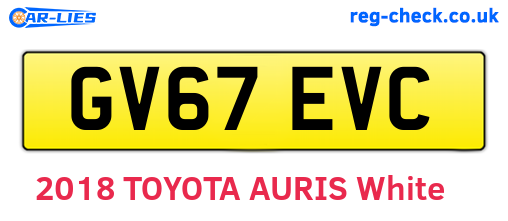 GV67EVC are the vehicle registration plates.