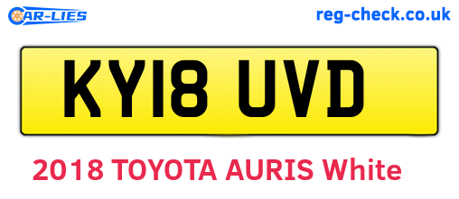 KY18UVD are the vehicle registration plates.