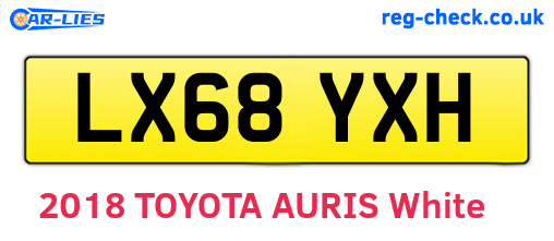 LX68YXH are the vehicle registration plates.