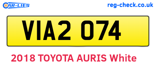 VIA2074 are the vehicle registration plates.