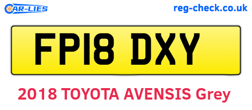 FP18DXY are the vehicle registration plates.