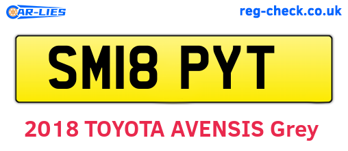 SM18PYT are the vehicle registration plates.