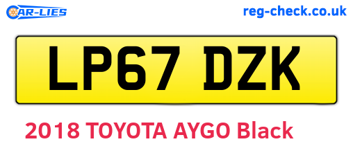 LP67DZK are the vehicle registration plates.