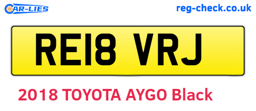RE18VRJ are the vehicle registration plates.
