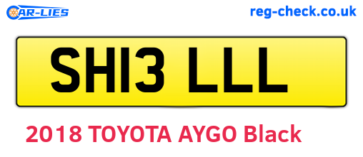 SH13LLL are the vehicle registration plates.