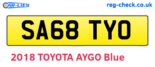 SA68TYO are the vehicle registration plates.