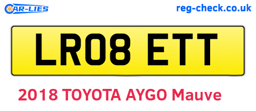 LR08ETT are the vehicle registration plates.