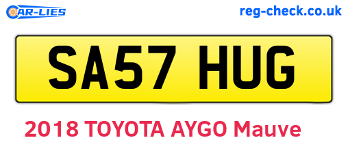 SA57HUG are the vehicle registration plates.