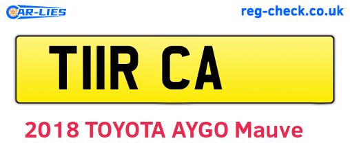 T11RCA are the vehicle registration plates.