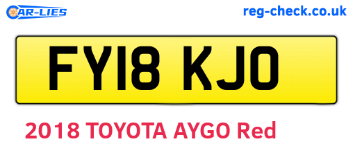 FY18KJO are the vehicle registration plates.