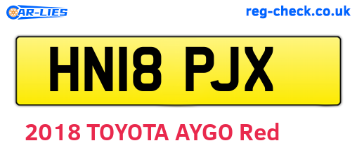 HN18PJX are the vehicle registration plates.