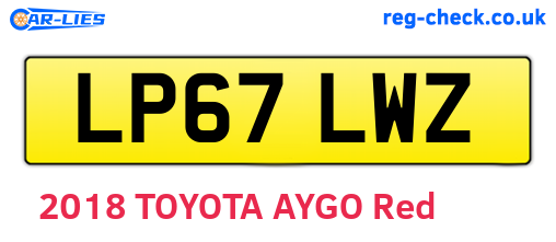 LP67LWZ are the vehicle registration plates.