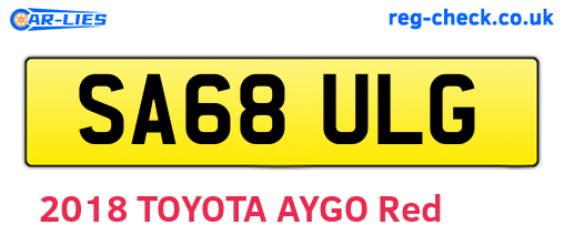 SA68ULG are the vehicle registration plates.