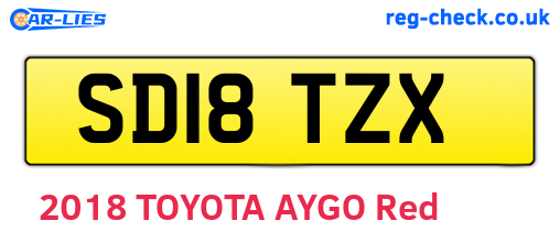SD18TZX are the vehicle registration plates.