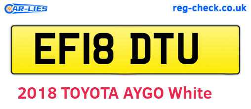 EF18DTU are the vehicle registration plates.