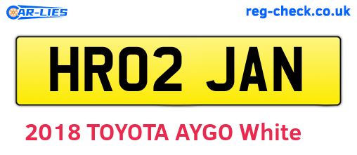 HR02JAN are the vehicle registration plates.