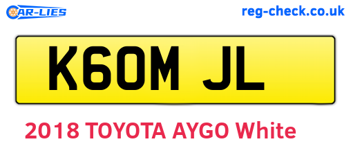 K60MJL are the vehicle registration plates.