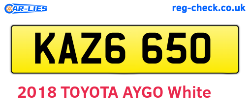 KAZ6650 are the vehicle registration plates.