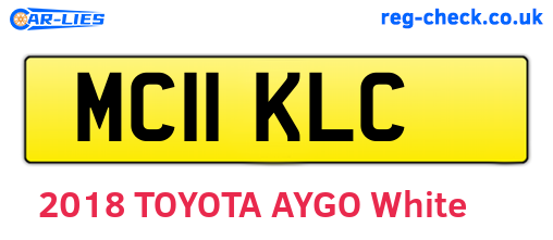 MC11KLC are the vehicle registration plates.