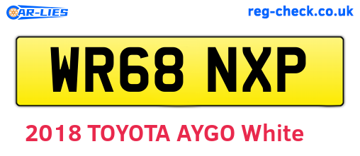 WR68NXP are the vehicle registration plates.