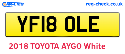 YF18OLE are the vehicle registration plates.