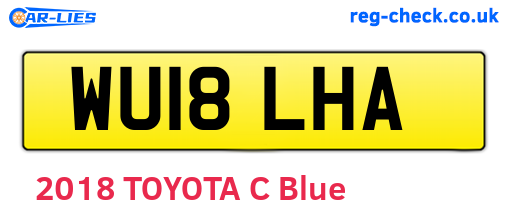 WU18LHA are the vehicle registration plates.
